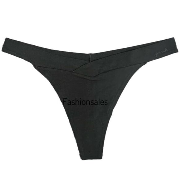 Victorias Secret Pink Set of 4 Soft Cotton Thong Panty Gray Black Pink Xlarge - Picture 8 of 9